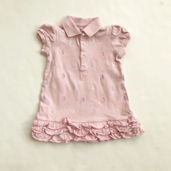 Ralph Lauren pink embroidered dress EUC 18 months - Picture 1 of 5